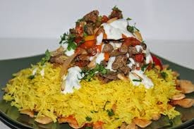 طبق أرز بالشاورما فراخ أو لحمة